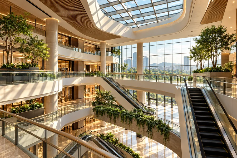 建筑示意图: 购物商场与零售店